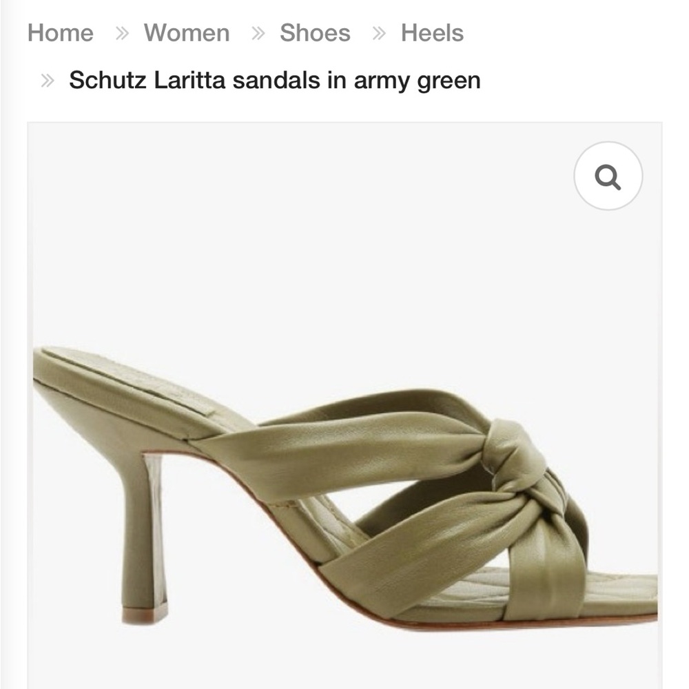 SCHUTZ Olive Green Knotted Heels
